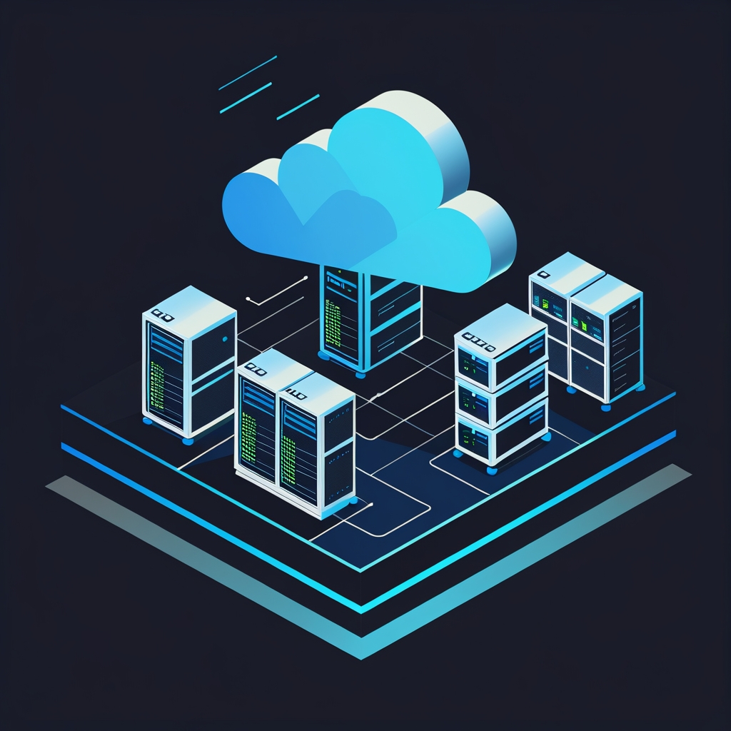 Cloud compute and storage infrastructure illustration