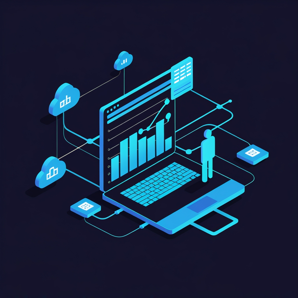 Dedicated managed cloud service illustration